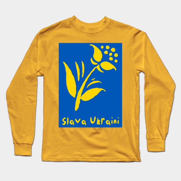 Slava Ukraini Long Sleeve T-Shirt by katmargoli